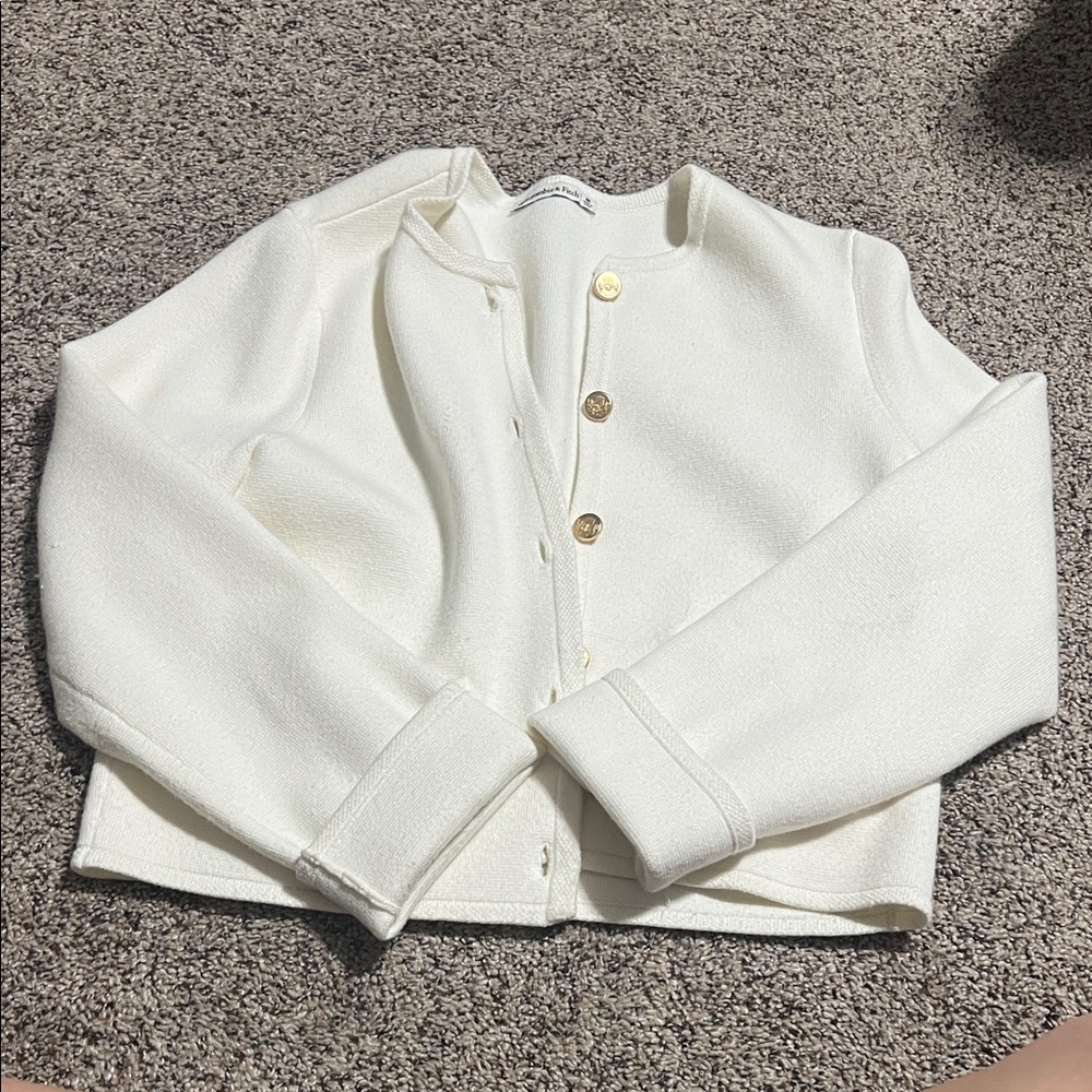 Abercrombie & Fitch Cream Jacket with Gold Button